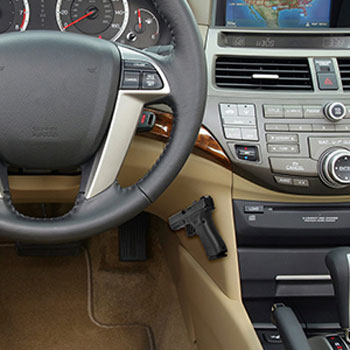 Installed gun magnet on car dashboard